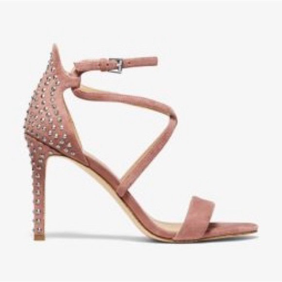 Michael Kors Blush Strappy Heels with Studs - Picture 3 of 3